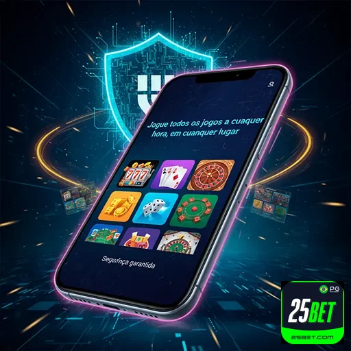 Imagem exibindo a interface do aplicativo 25bet, o site de apostas, destacando opções e atividades para usuários.