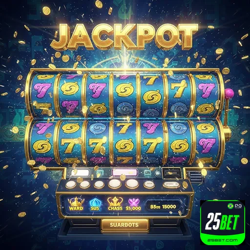 Imagem de slots de cassino no site 25bet, com tema de jogos de azar e diversão